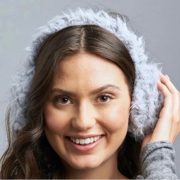 Lemon Shaggy Ear Dusty Blue Muffs OSFM - Picture 4 of 5